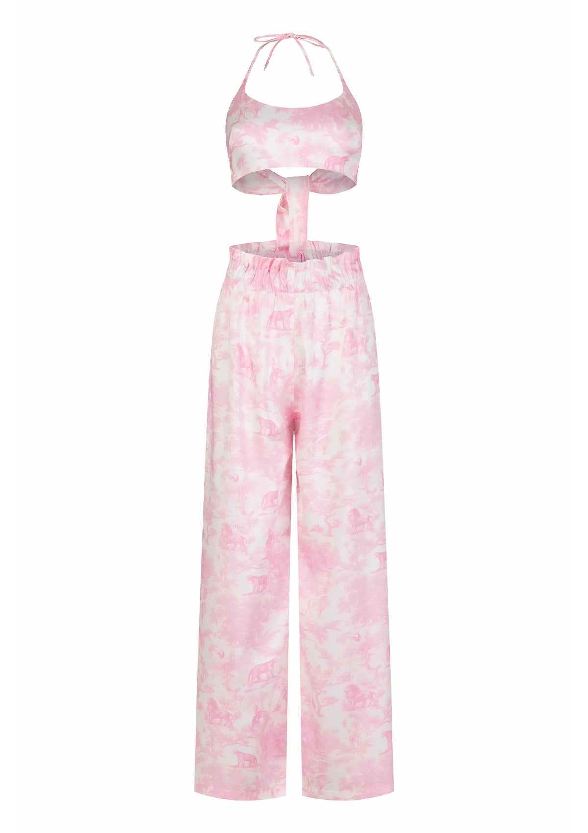 Puff-Sleeve Tie Front Top and Shorts Set | TheSaint54