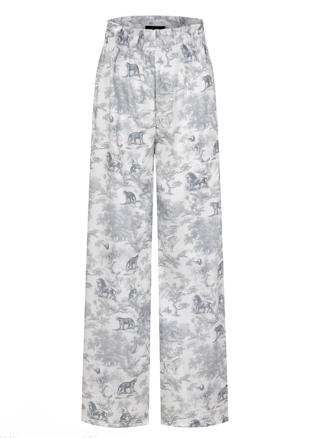 Printed Satin High-Waisted Pants | THE SAINT 54