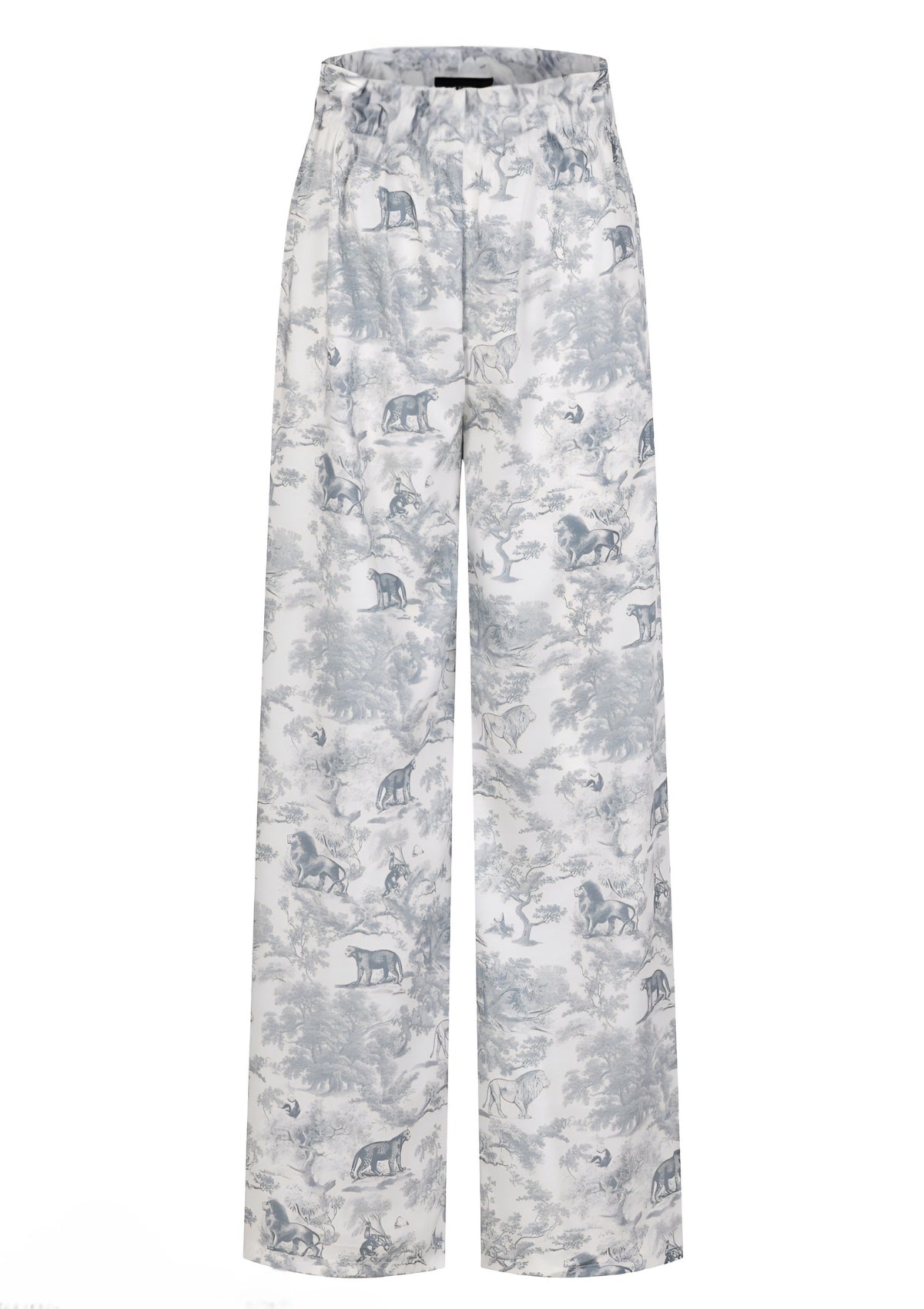 Printed Satin High-Waisted Pants | THE SAINT 54