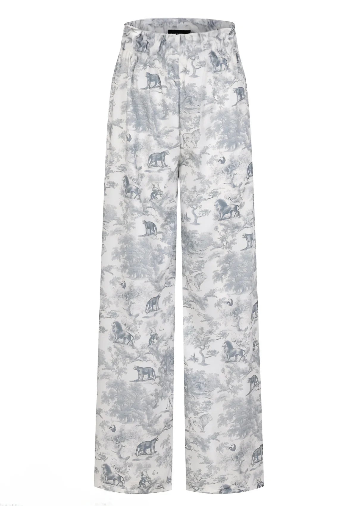 Printed Satin High-Waisted Pants | THE SAINT 54