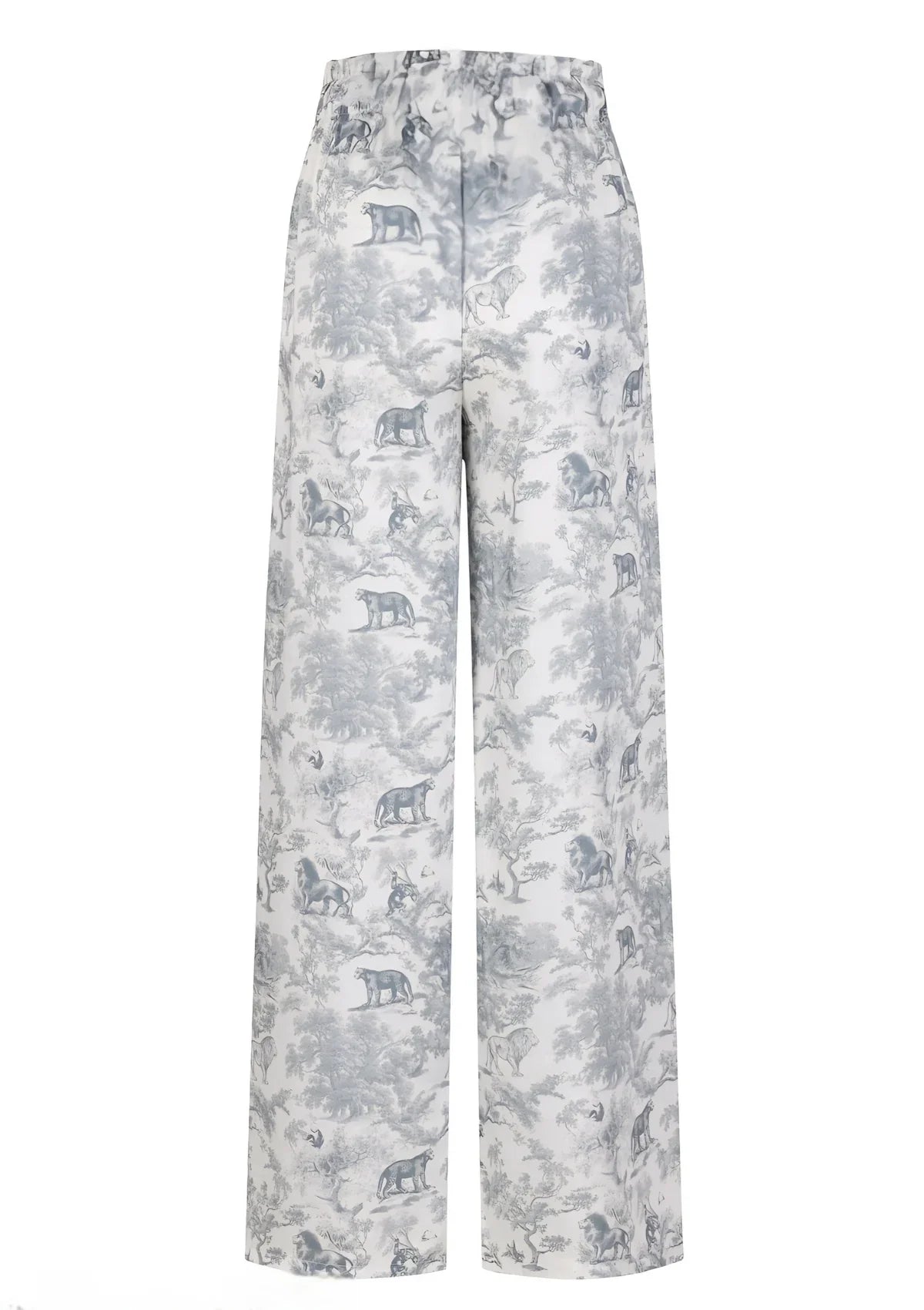 Printed Satin High-Waisted Pants | THE SAINT 54
