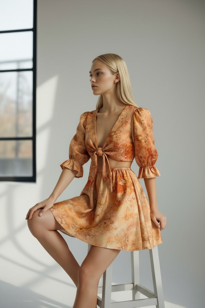 Mini Flared Skirt Sunset