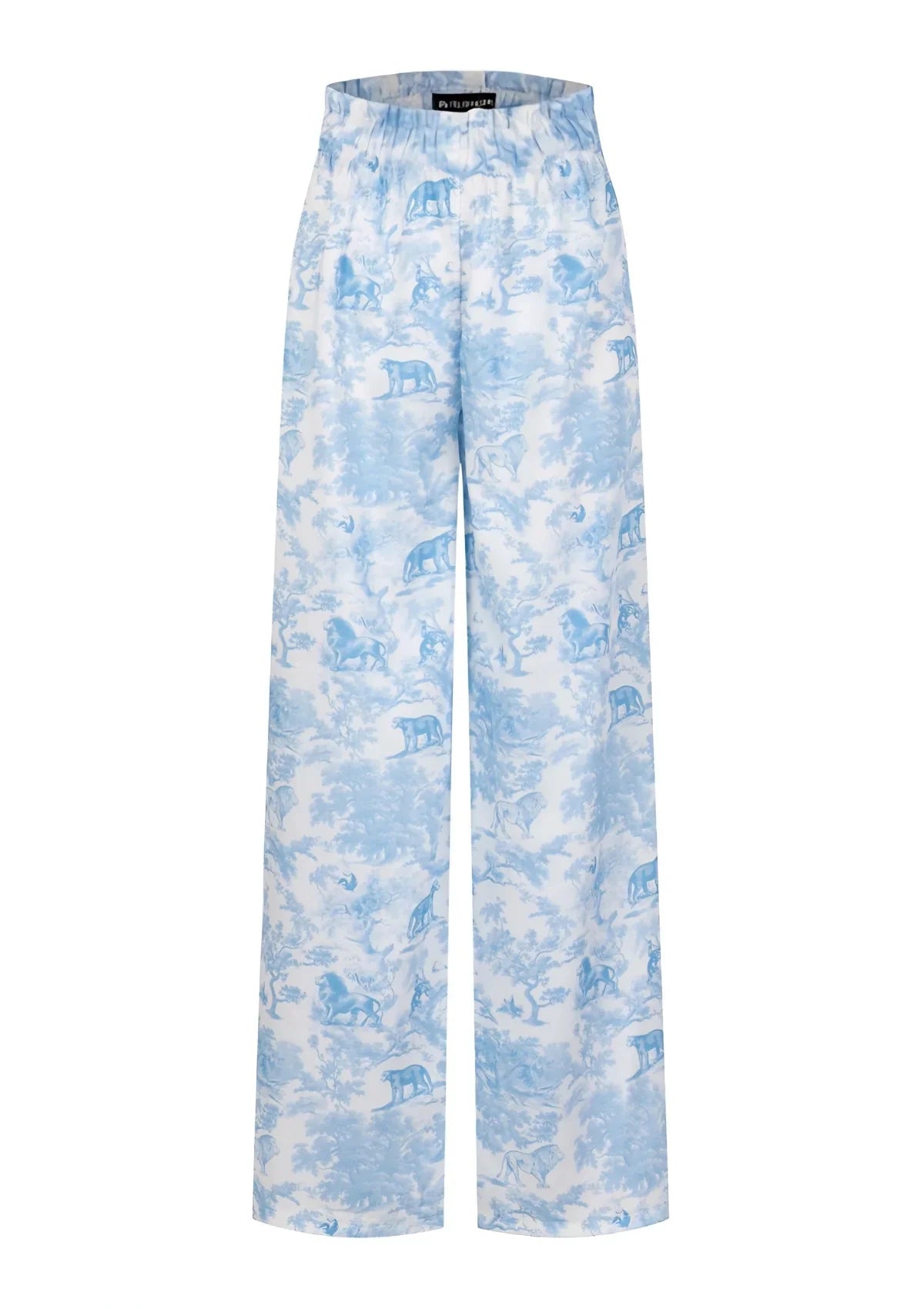 Printed Satin High-Waisted Pants | THE SAINT 54