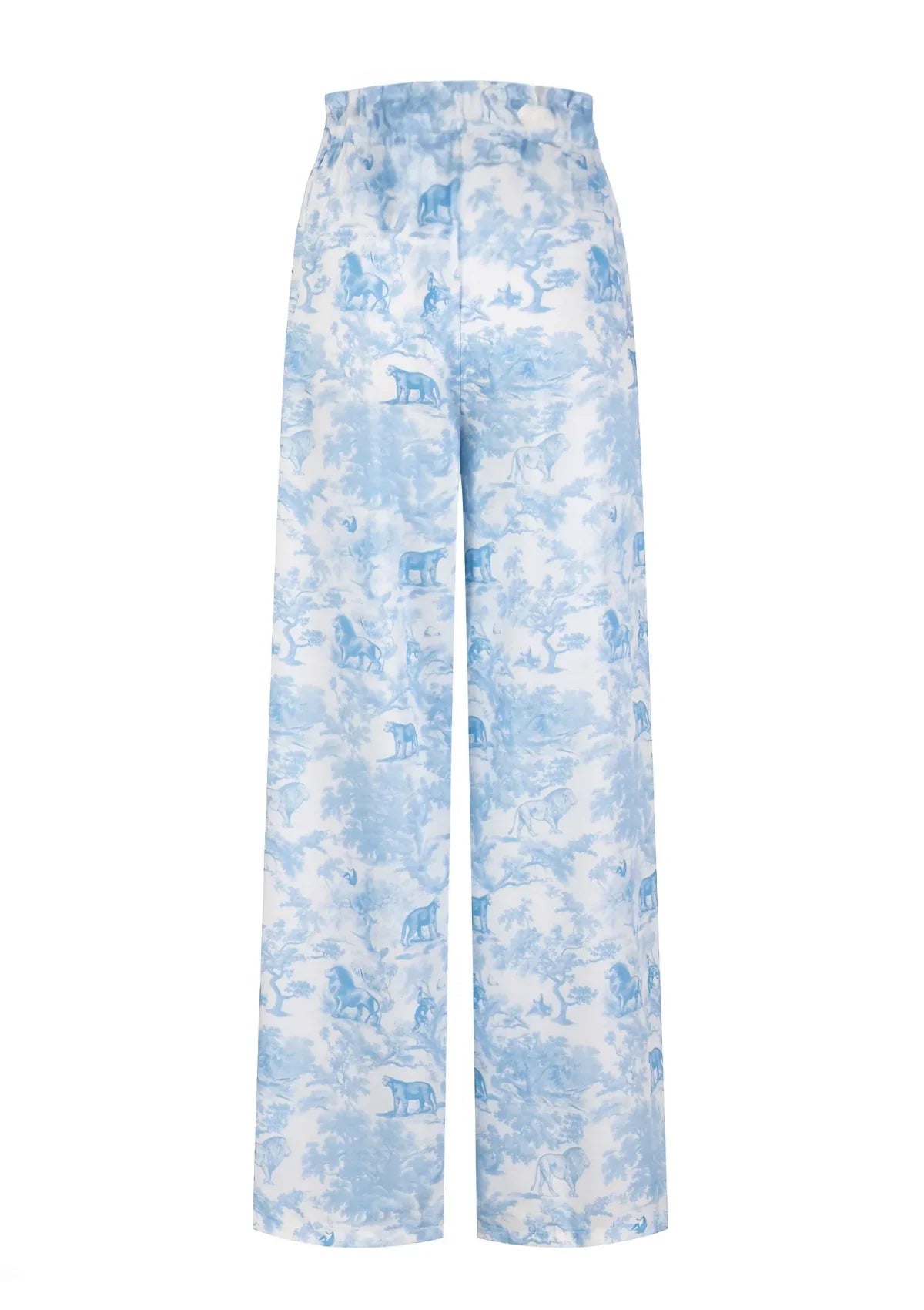 Printed Satin High-Waisted Pants | THE SAINT 54
