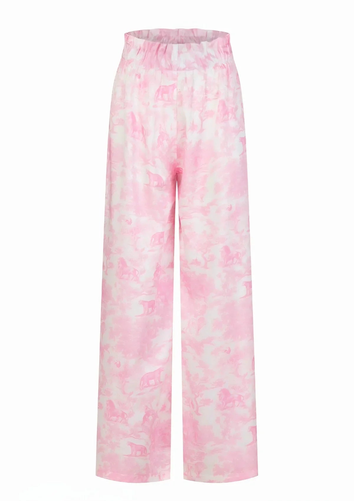 Printed Satin High-Waisted Pants | THE SAINT 54